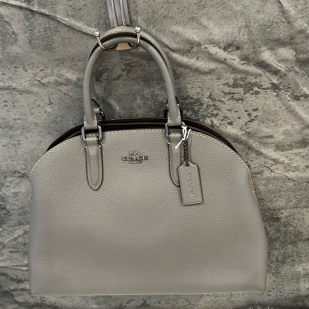 Coach Silver Leather Satchel - Picture 10 of 12
